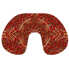 Red Tile Background Image Pattern Travel Neck Pillows by Nexatart