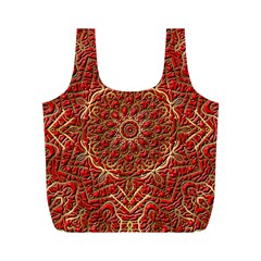 Red Tile Background Image Pattern Full Print Recycle Bags (m)  by Nexatart