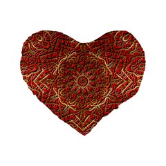 Red Tile Background Image Pattern Standard 16  Premium Flano Heart Shape Cushions by Nexatart