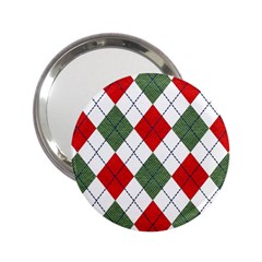 Red Green White Argyle Navy 2 25  Handbag Mirrors