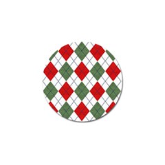 Red Green White Argyle Navy Golf Ball Marker by Nexatart