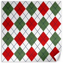 Red Green White Argyle Navy Canvas 20  X 20   by Nexatart