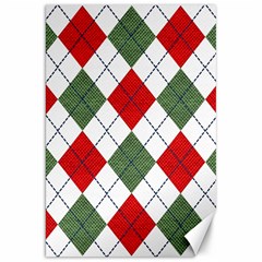 Red Green White Argyle Navy Canvas 20  X 30   by Nexatart