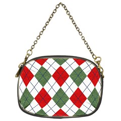 Red Green White Argyle Navy Chain Purses (one Side)  by Nexatart