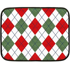 Red Green White Argyle Navy Fleece Blanket (mini) by Nexatart