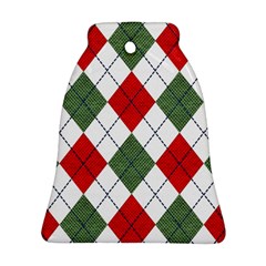 Red Green White Argyle Navy Bell Ornament (two Sides) by Nexatart