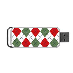 Red Green White Argyle Navy Portable Usb Flash (two Sides) by Nexatart