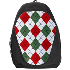 Red Green White Argyle Navy Backpack Bag by Nexatart