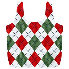 Red Green White Argyle Navy Full Print Recycle Bags (l)  by Nexatart