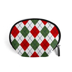 Red Green White Argyle Navy Accessory Pouches (small)  by Nexatart