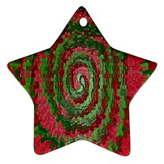 Red Green Swirl Twirl Colorful Ornament (star) by Nexatart