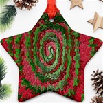 Red Green Swirl Twirl Colorful Ornament (Star) Front