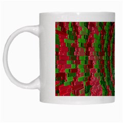 Red Green Swirl Twirl Colorful White Mugs by Nexatart