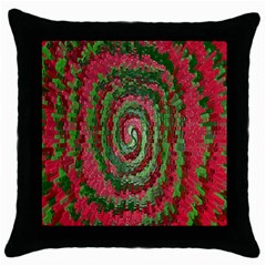 Red Green Swirl Twirl Colorful Throw Pillow Case (black) by Nexatart