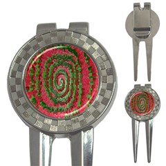 Red Green Swirl Twirl Colorful 3-in-1 Golf Divots