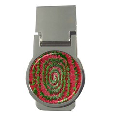 Red Green Swirl Twirl Colorful Money Clips (round)  by Nexatart