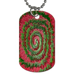 Red Green Swirl Twirl Colorful Dog Tag (one Side) by Nexatart