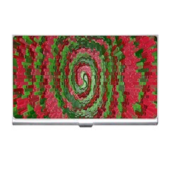 Red Green Swirl Twirl Colorful Business Card Holders by Nexatart