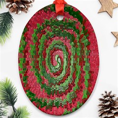 Red Green Swirl Twirl Colorful Oval Ornament (two Sides) by Nexatart