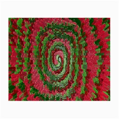 Red Green Swirl Twirl Colorful Small Glasses Cloth (2-side) by Nexatart