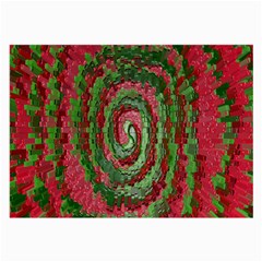 Red Green Swirl Twirl Colorful Large Glasses Cloth (2-side) by Nexatart