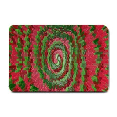 Red Green Swirl Twirl Colorful Small Doormat  by Nexatart