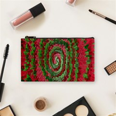 Red Green Swirl Twirl Colorful Cosmetic Bag (Small) 