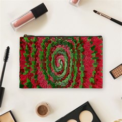 Red Green Swirl Twirl Colorful Cosmetic Bag (Medium) 