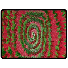 Red Green Swirl Twirl Colorful Fleece Blanket (large)  by Nexatart