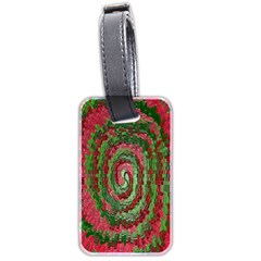 Red Green Swirl Twirl Colorful Luggage Tags (two Sides) by Nexatart