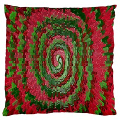 Red Green Swirl Twirl Colorful Large Cushion Case (two Sides) by Nexatart