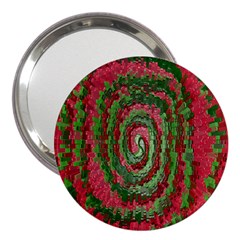 Red Green Swirl Twirl Colorful 3  Handbag Mirrors by Nexatart