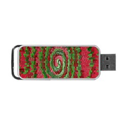 Red Green Swirl Twirl Colorful Portable USB Flash (One Side)