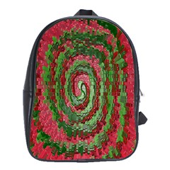 Red Green Swirl Twirl Colorful School Bags (XL) 