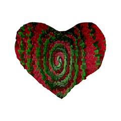 Red Green Swirl Twirl Colorful Standard 16  Premium Heart Shape Cushions