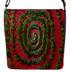 Red Green Swirl Twirl Colorful Flap Messenger Bag (s) by Nexatart