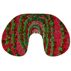 Red Green Swirl Twirl Colorful Travel Neck Pillows