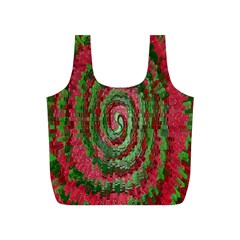 Red Green Swirl Twirl Colorful Full Print Recycle Bags (S) 