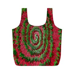 Red Green Swirl Twirl Colorful Full Print Recycle Bags (m)  by Nexatart