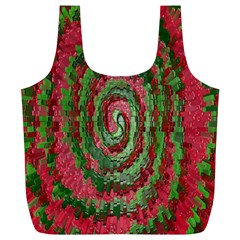 Red Green Swirl Twirl Colorful Full Print Recycle Bags (L) 