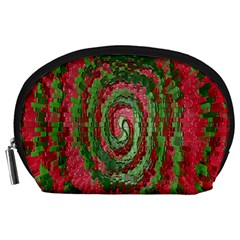 Red Green Swirl Twirl Colorful Accessory Pouches (Large) 