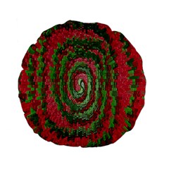 Red Green Swirl Twirl Colorful Standard 15  Premium Flano Round Cushions