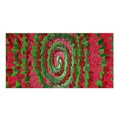 Red Green Swirl Twirl Colorful Satin Shawl