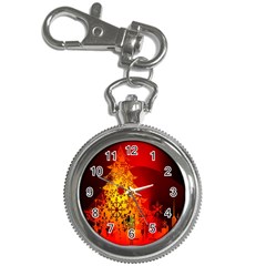 Red Silhouette Star Key Chain Watches by Nexatart