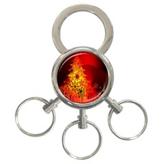 Red Silhouette Star 3-ring Key Chains by Nexatart