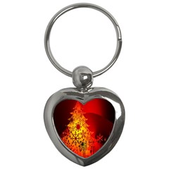 Red Silhouette Star Key Chains (heart)  by Nexatart