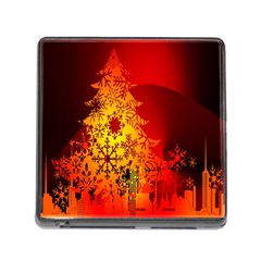 Red Silhouette Star Memory Card Reader (square) by Nexatart