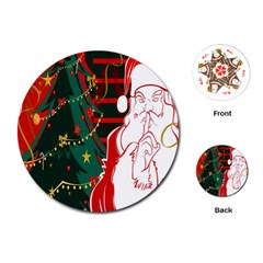 Santa Clause Xmas Playing Cards (round)  by Nexatart