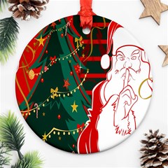 Santa Clause Xmas Round Ornament (two Sides) by Nexatart