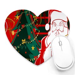 Santa Clause Xmas Heart Mousepads by Nexatart